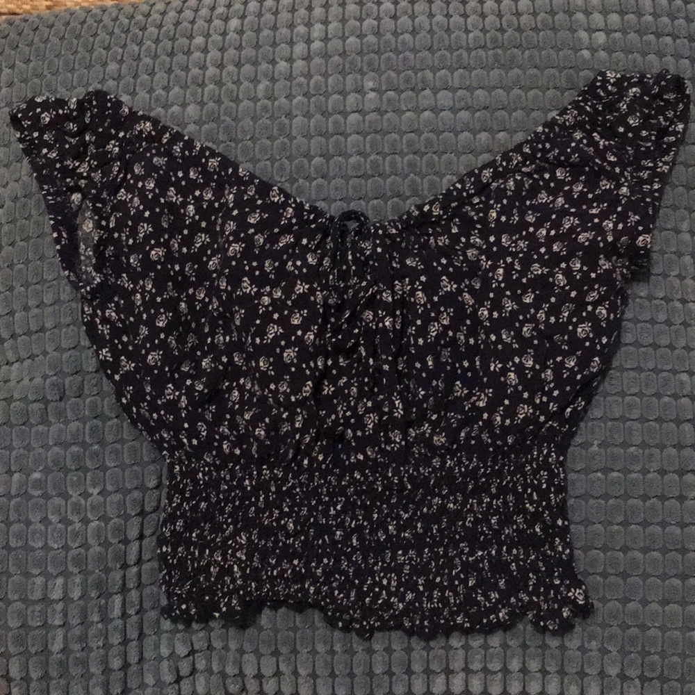 John Gault Brandy Melville blue floral shirt